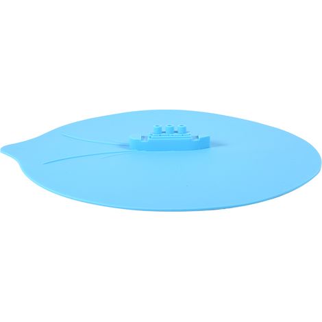 Lot de 3 couvercles silicone design bateau à vapeur pour casserole, tasse et mug, gadgets de cuisine bleus (1/5)