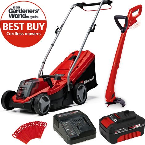 Einhell Cordless Lawnmower 33cm + Strimmer + Battery + Charger PXC GE-CM 18/33 (1/5)