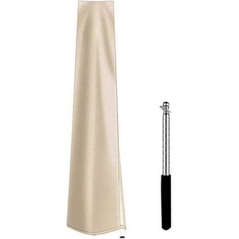 Housse imperméable pour parasol de marché extérieur résistante avec fermeture éclair taille XXL beige 190 cm (1/5)