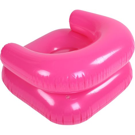 Aufblasbarer Lounge-Sessel aus transparentem PVC, weich und bequem, für Schlafzimmer, Wohnzimmer, Flur oder Balkon, rosafarben (1/5)