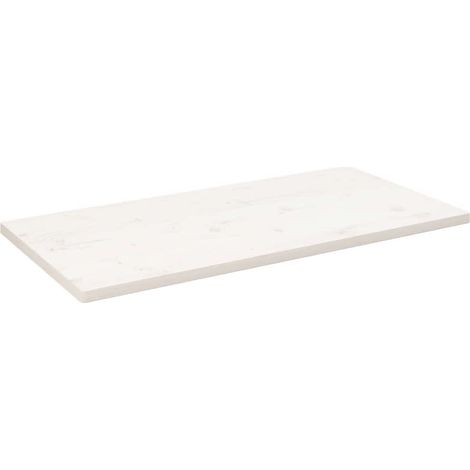Tischplatte Weiß 110x60x2,5 cm Massivholz Kiefer Rechteckig