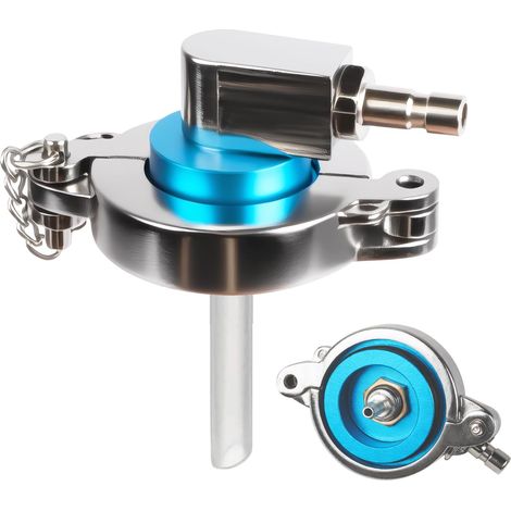 Adaptateur de 43 mm pour réservoir de liquide de frein, adaptateur en aluminium pour purgeur de frein avec joint d'étanchéité, fonction de rotation à 90 degrés, compatible avec kit de purge, résistant (1/5)