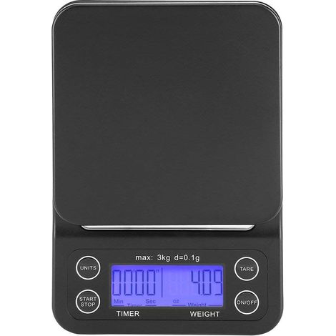 Balance de cuisine numérique LCD avec minuteur 3 kg/0,1 g Violet bleuâtre (1/5)