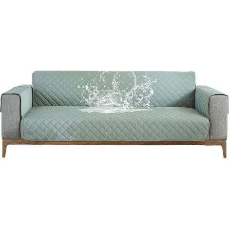 Housse de canapé imperméable à l\'eau, housse de canapé antidérapante, protection contre les animaux de compagnie, chat, chien, housse de canapé, housse de canapé pour canapé (vert clair, 3 places) (1/5)