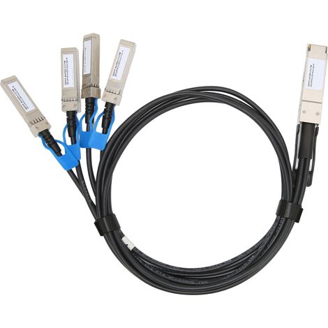 Câble DAC QSFP28 100G 1m, Compatible QSFP28 vers 4x SFP28, pour Réseaux Données et Serveurs Haute Vitesse (1/5)