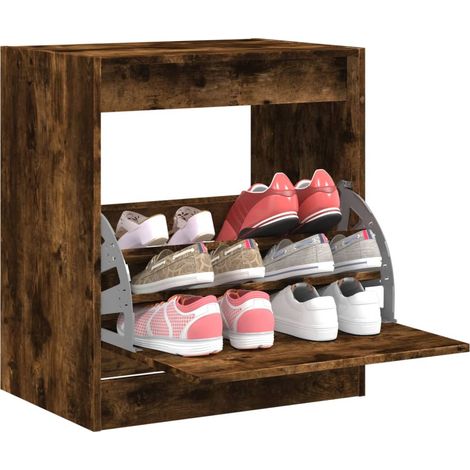 Schuhschrank Räuchereiche 60x42x69 cm Holzwerkstoff