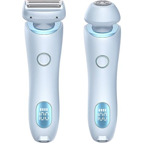 Depiladora eléctrica femenina 2 en 1, 2 velocidades, para uso rápido en el rostro, axilas, recortadora de línea bikini, afeitadora y depiladora. (1/5)