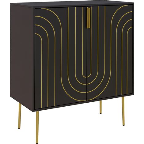 HOMCOM Freestanding Storage Cabinet with Adjustable Shelf for Living Room (1/5)