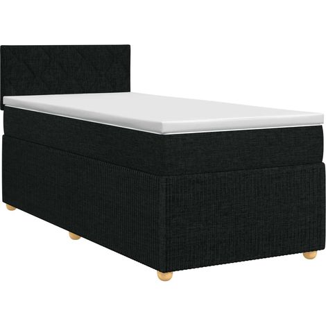 Maison Exclusive - Letto box spring con materasso Nero 90 x 200 cm Tessuto (1/5)