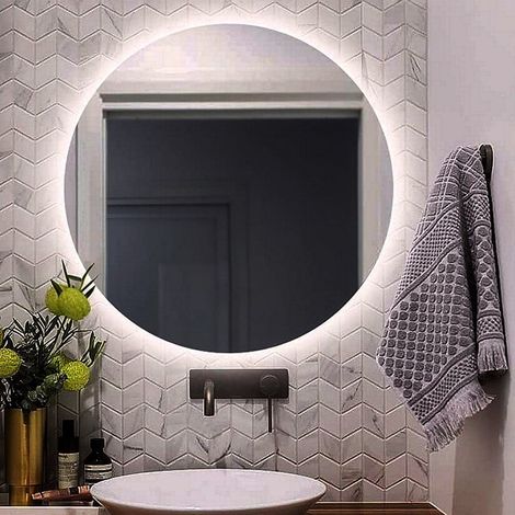 Specchio forma rotonda Ø90 cm illuminazione retro led KASAR-90 kamalu