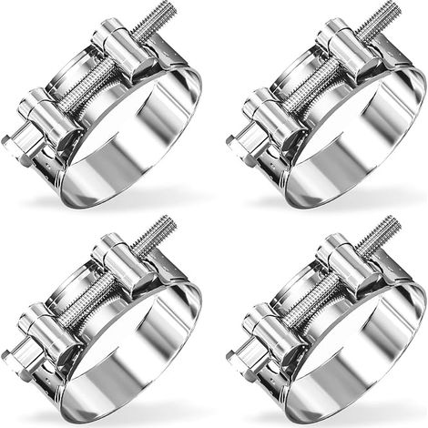 Collier de Serrage pour Échappement Moto 32-35mm - Collier Échappement Inox Réglable pour Montage - Collier Serrage pour Auto, Moto, Turbine, Conduites et Raccords (1/5)