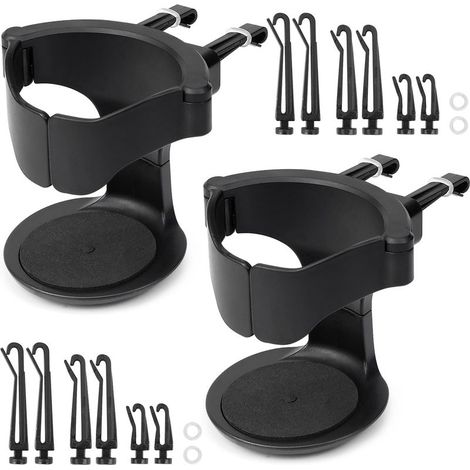 Porte-gobelet de voiture, porte-bouteille de voiture, porte-gobelet de voiture avec clips de ventilation, porte-canette de voiture, pour tasses à café, canettes et cendriers (noir) (1/5)