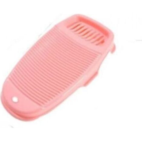 ALLIANDISPlanche à linge manuelle en plastique rose - 42 x 21 x 7,5 cm - Portable, durable et pratique pour laver rapidement les petits vêtements, idéale pour la maison et les voyages. (1/4)