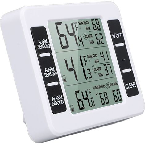 Thermomètre extérieur intérieur Hygromètre numérique Température sans fil et moniteur de jauge d'humidité avec 2 capteurs