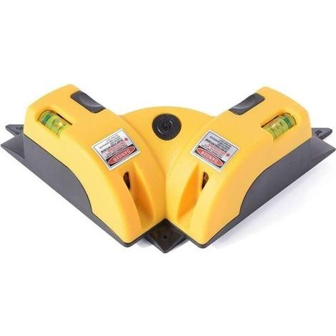 90°-Winkel-Laser-Nivelliergerät, horizontale und vertikale Laserlinienprojektion, quadratisches Laser-Nivelliergerät mit zwei Saugnäpfen, ABS-Messwerkzeug