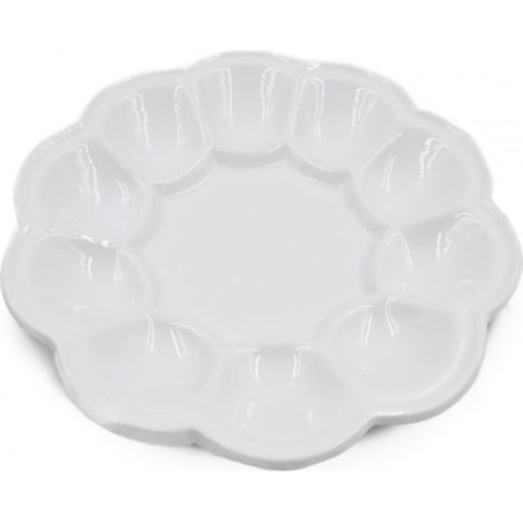 Piatto Vassoio Aperitivo Scomparti per Salse in Porcellana Bianco 23 cm (1/2)