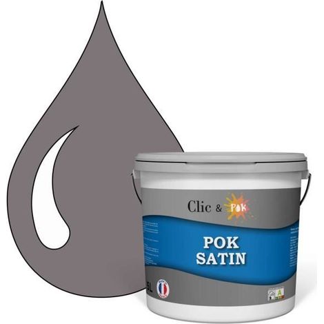POK SATIN Peinture Mur Plafond – Intérieure Satinée, Lessivable, Multisupport - Violine Foncé - 5L (1/4)
