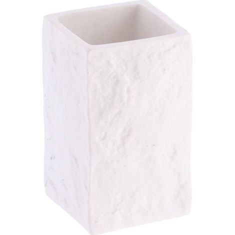Becher aus polyresin mit steineffekt - weiss - Tendance