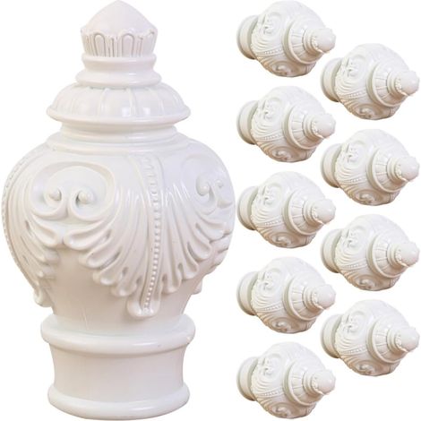 Embouts Décoratifs pour Tringle à Rideaux Fleur en Plastique Blanc Lot de 10 Pièces Bouchon de Tringle à Rideau de Fenêtre pour Salon et Chambre (1/5)