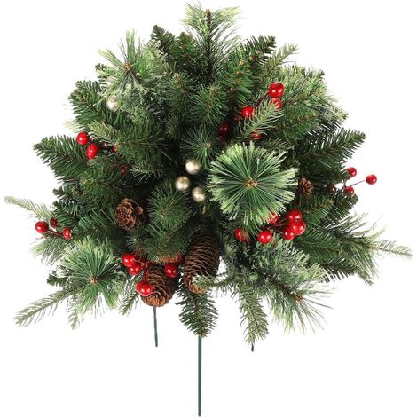 Gartenstützen Weihnachtsbaum Pfahl mit Zapfen und roten