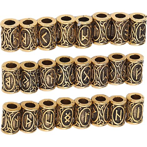 24 perles à cheveux et barbe en alliage, motifs uniques vintage pour tresses et dreadlocks, accessoires dorés (1/5)