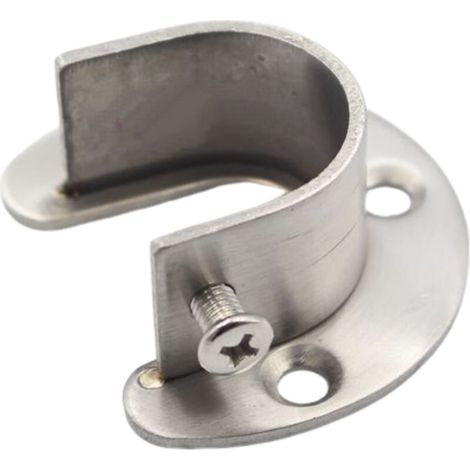 Anneau de retenue en acier inoxydable, anneau de retenue de tringle à rideaux en acier inoxydable à base ouverte (32 mm) avec [vis d'expansion blanche] (1/4)