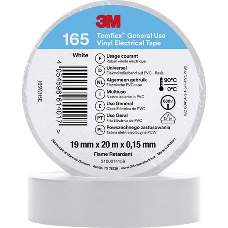 3M 165WH5E Isolierband Weiß (L x B) 20 m x 19 mm 1 St. (1/5)