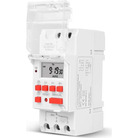 1 pièce minuterie de cycle automatique, 30A, 220V, batterie intégrée, affichage LCD, rail DIN (1/5)
