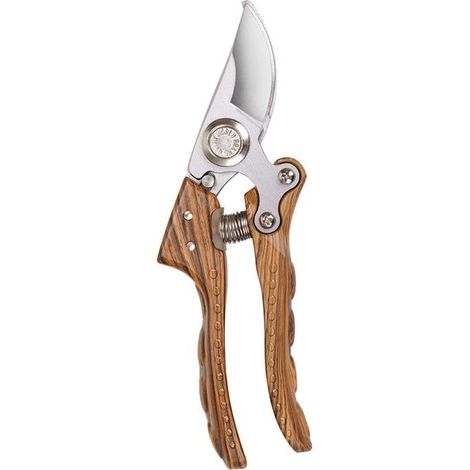Gartenschere aus Stahl, 21,5 x 5 cm, in braun und silberfarben