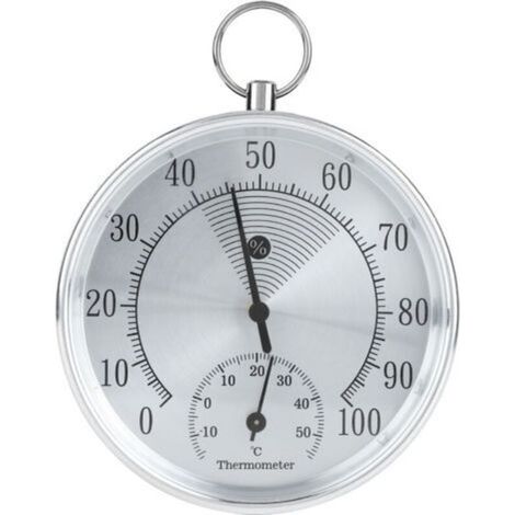 Thermomètre Hygromètre - Vitre Épaisse En Verre Trempé - Pour Serre Bureau Entrepôt Pharmacie - 10 cm Avec Anneau De Suspension (1/3)