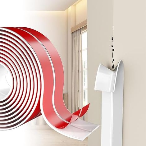 Corner Strip and Wall Protection - Flexible Profile - Edge Finish for Walls, Doors, Windows and Skirting Boards - Waterproof (White, 2 cm)