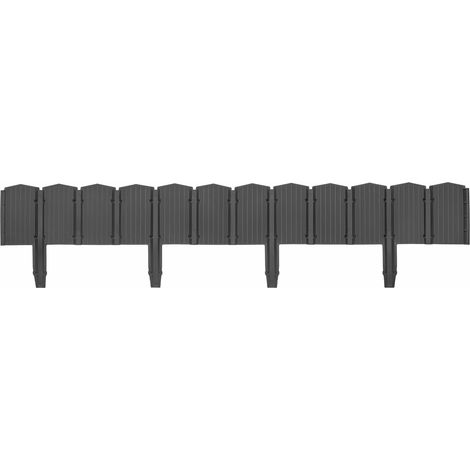 Palisade Edge Kunststoff Anthrazit 10,5 x 78,5 cm - Pro 4 Stück