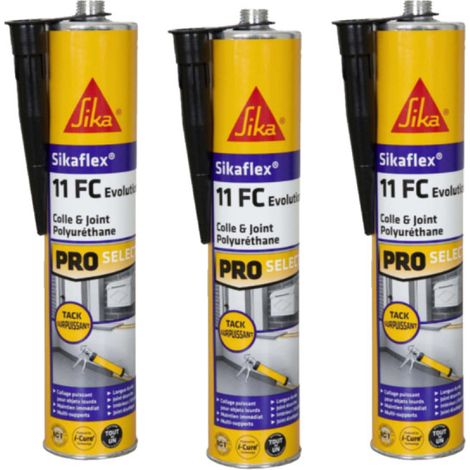 Lot de 3 mastics colle SIKA Sikaflex 11 FC+ Evolution - Noir - 300ml (1/5)