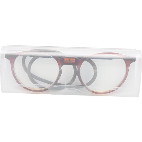 Lunettes de lecture rétro rondes multifonctionnelles pratiques avec tour de cou magnétique anti-lumière bleue, tour de cou en silicone souple, marron, 100-400 degrés + 400 degrés. (1/5)
