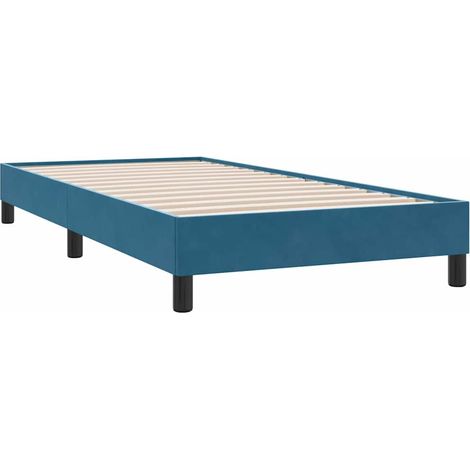 Cama box spring sin colchón terciopelo azul oscuro 100x210 cm vidaXL