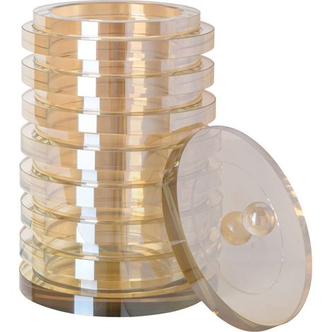 Boîte de rangement en cristal ambre - ambre champagne (1/3)