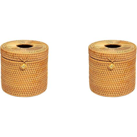 Toilettenpapierboxen aus Rattan mit Deckel zur Aufbewahrung