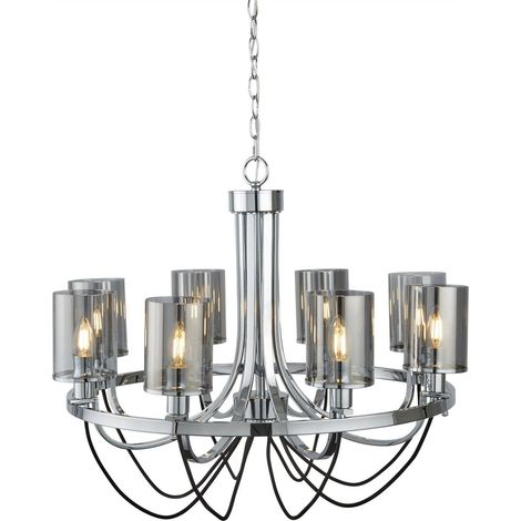Searchlight Catalina - Lustre à 8 ampoules au fini chromé, E14
