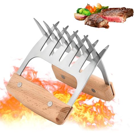 2 Schweinefleisch-Zerkleinerungszangen, Grillzubehör für Männer, ideal zum Zerkleinern von Braten, Hähnchen, Rindfleisch usw., ergonomisches Design, schnelles Schneiden.
