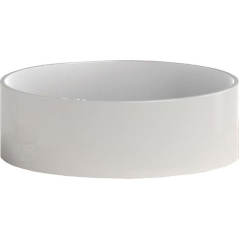 Lavabo Cilíndrico para Mueble de Baño de Cerámica 36 cm en Blanco (1/5)