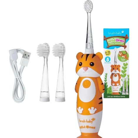 Cepillo de dientes sónico Brush-Baby WildOnes Tiger para niños de 0 a 10 años (5060178102826) (1/5)