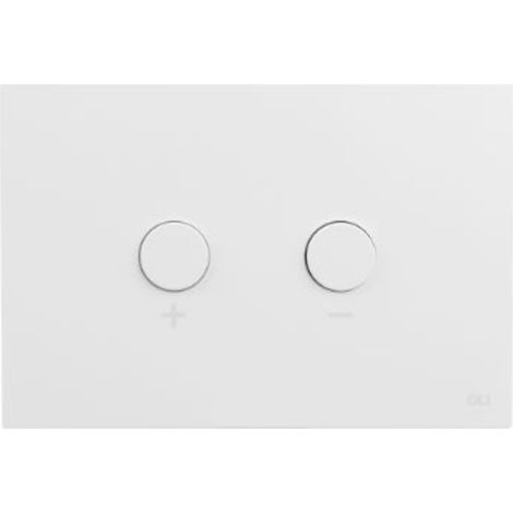 Oli  Bouton de chasse Blink - Blanc - Acier inoxydable - Design moderne - Compatible avec WC suspendu