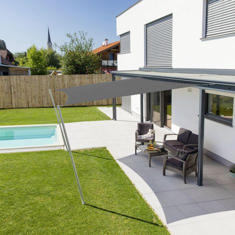 Windhager Sonnensegel Cannes 4x4m anthrazit Sonnenschutz UV-Schutz Sonnendach (1/3)
