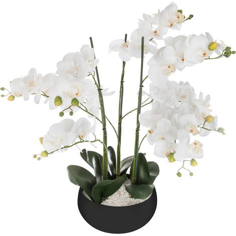 Orchidea artificiale in ceramica nera H65cm - Atmosphera créateur d'intérieur