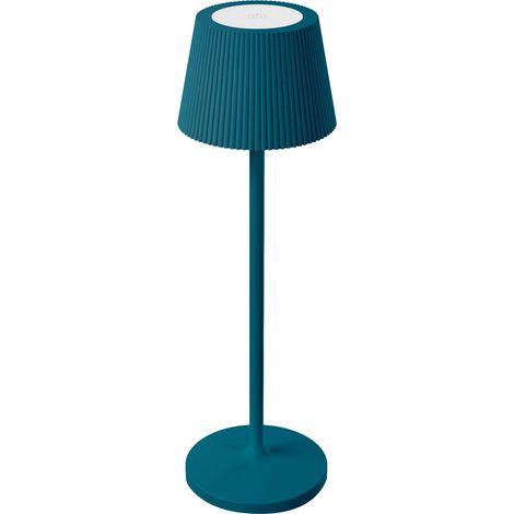 Lampada da tavolo led ricaricabile IP54 mod. Emmamini colore blu petrolio (1/2)