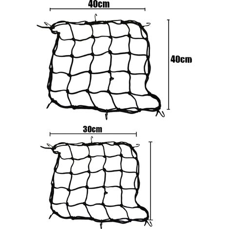 Rete per bagagli, materiale resistente, compatibilità universale, 2 pezzi neri (1/2)