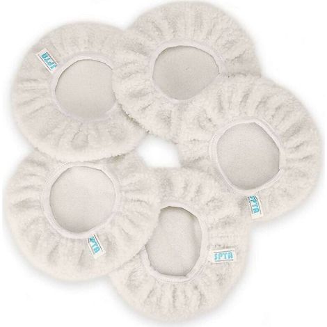 Bonnet de Polissage, 5 Pièces (230-250mm) Bonnets polir Bonnets électrique pour Bonnet de Laine de Voiture tampons de Cirage pour la Plupart des polisseurs de Voiture