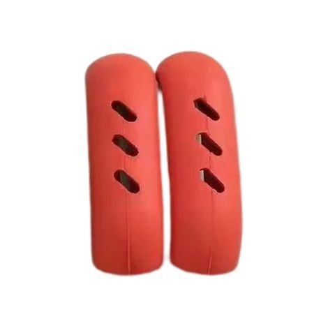 2 PCS Funda de silicona para mango de sartén, funda protectora antiescaldaduras, soporte para mango de olla de vapor, funda antideslizante, utensilios de cocina, 2 piezas, color rojo (1/4)