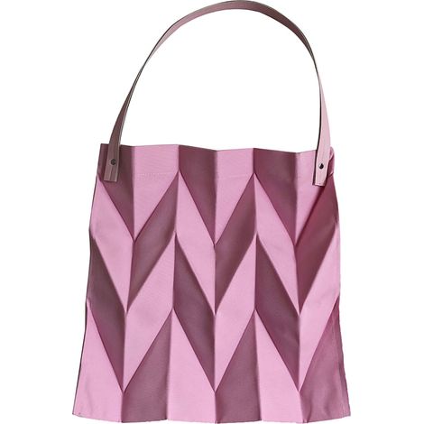 Sac Shopping Réutilisable Grande Capacité Design Polyline pour Voyage Bureau Maison Rose (1/5)