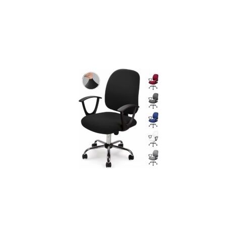 Coprisedia da ufficio, coprisedia universale rimovibile, stile moderno e semplice, coprisedia girevole per sedie da ufficio, sedie girevoli con braccioli (nero, 1) NO Chair - Crezuo